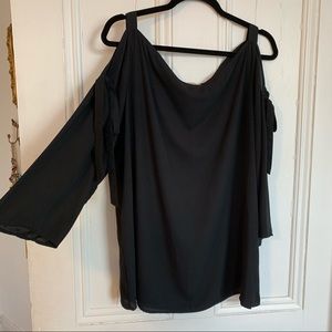 Loft Black Blouse with Ties